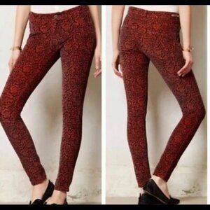 Anthropologie Pilcro And The Letterpress Serif Printed Corduroy Paisley 27 EUC